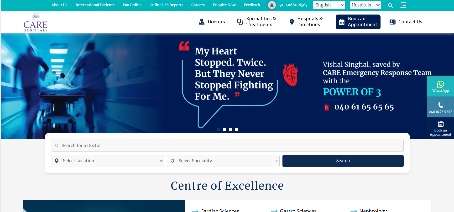 CARE Hospitals  Homepage